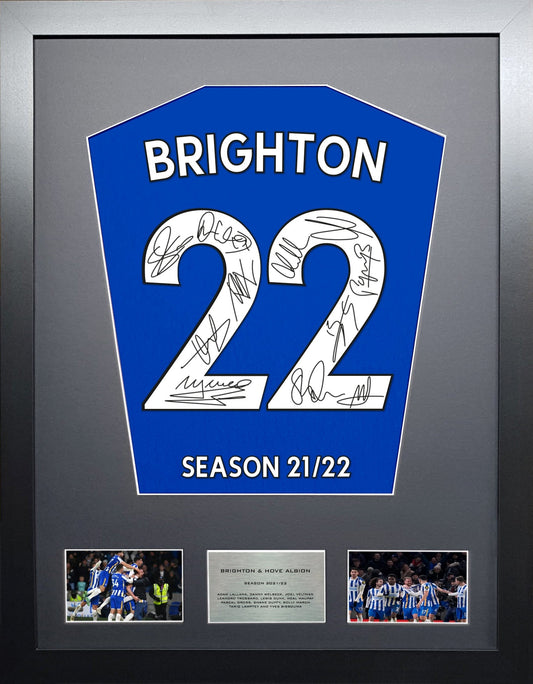 Brighton and Hove Albion 2022 Team signed Shirt Frame