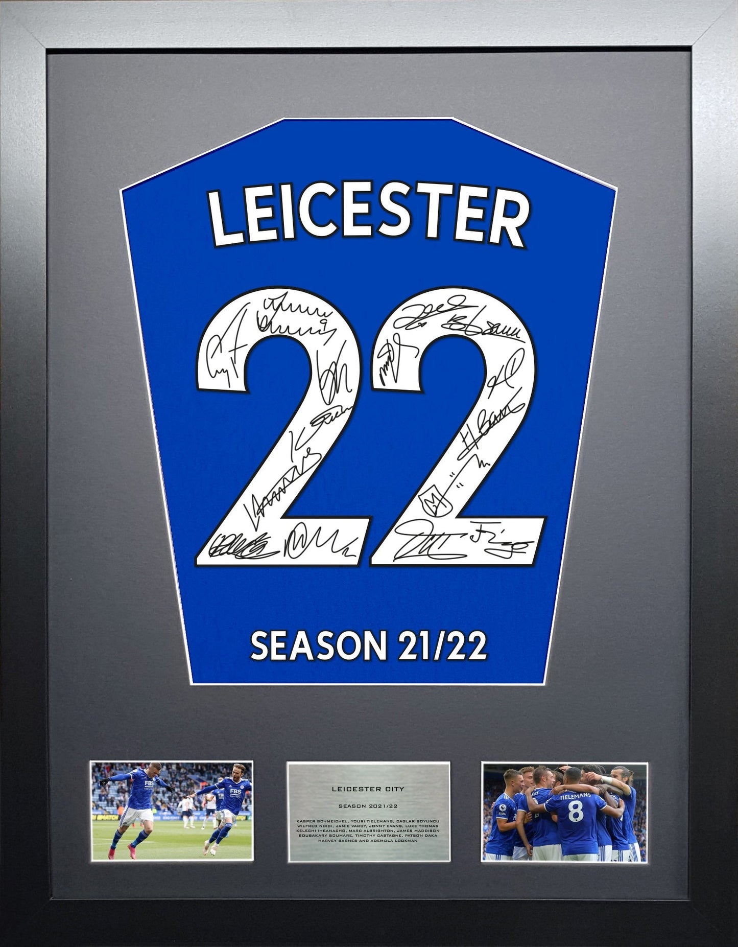 Leicester City 2022 Team signed Shirt Frame