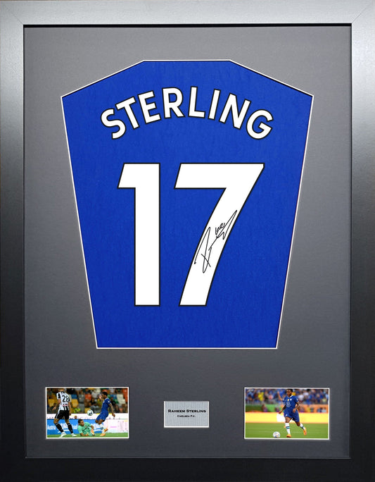 Raheem Sterling Chelsea signed Shirt Frame