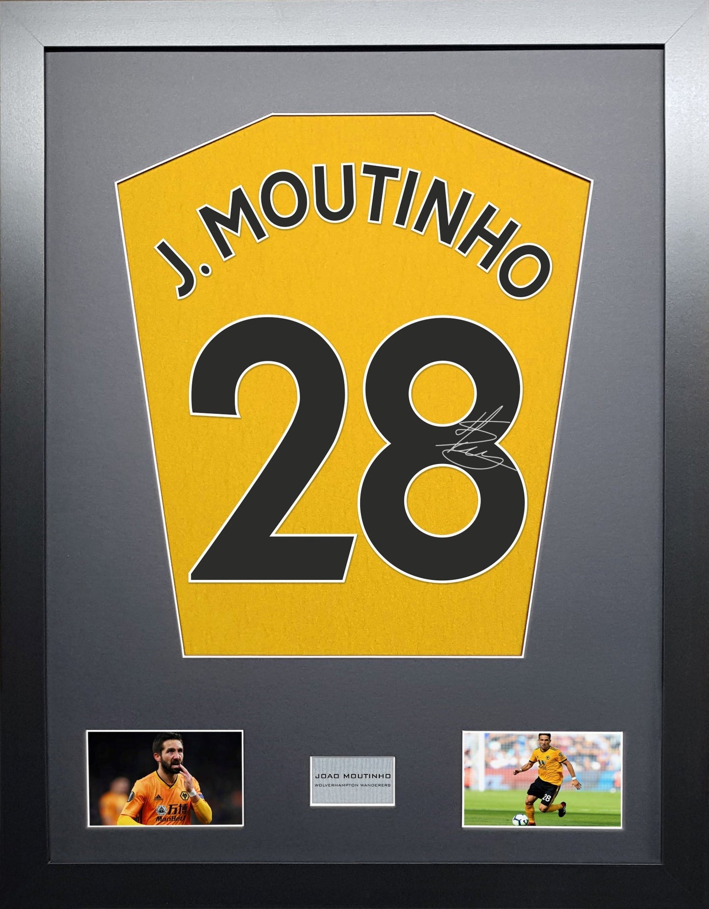Joao Moutinho Wolverhampton Wanderers signed Shirt Frame
