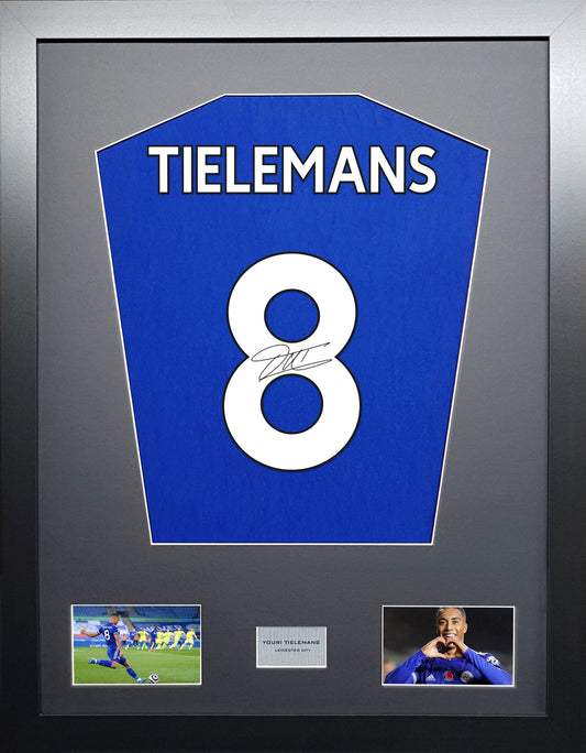 Youri Tielemans Leicester signed Shirt Frame