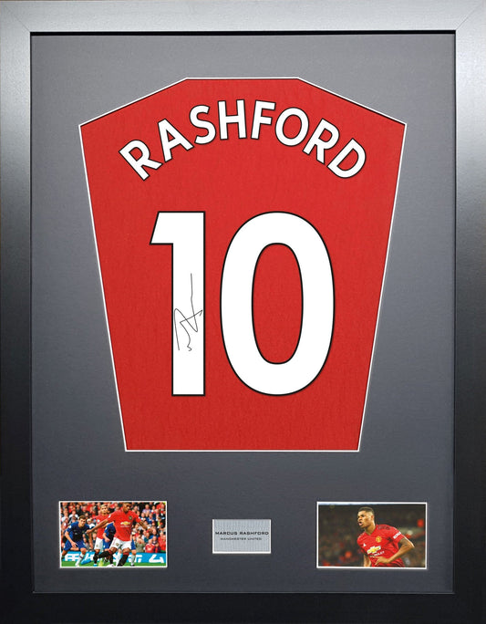 Marcus Rashford 2021 Manchester United signed Shirt Frame