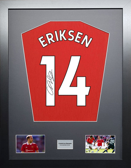 Christian Eriksen Manchester United signed Shirt Frame