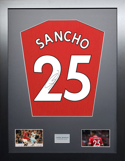 Jadon Sancho Manchester United signed Shirt Frame