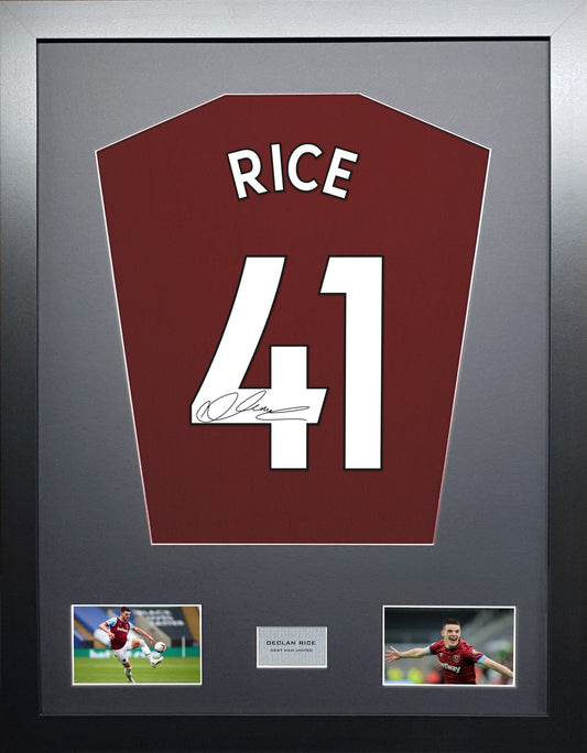 Declan Rice West Ham signed Shirt Frame