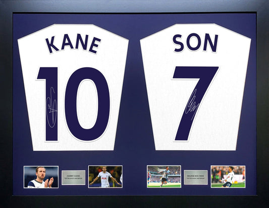 Kane and Son Tottenham signed Shirt Frame