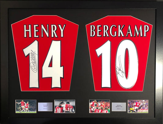 Thierry Henry and Dennis Bergkamp Arsenal signed Shirt Frame