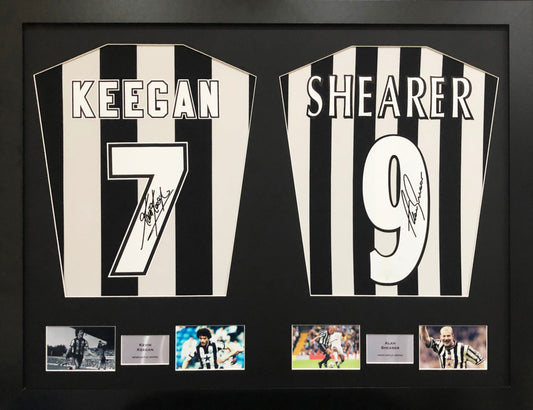 Kevin Keegan and Alan Shearer Newcastle United signed Shirt Frame