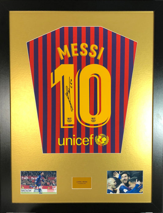 Lionel Messi Barcelona 2019 signed Shirt Frame