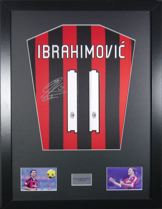 Zlatan Ibrahimovic AC Milan Signed Shirt Display 