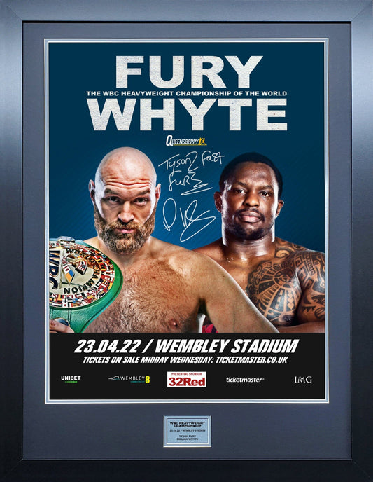 Fury v Whyte signed Fight Poster Display 
