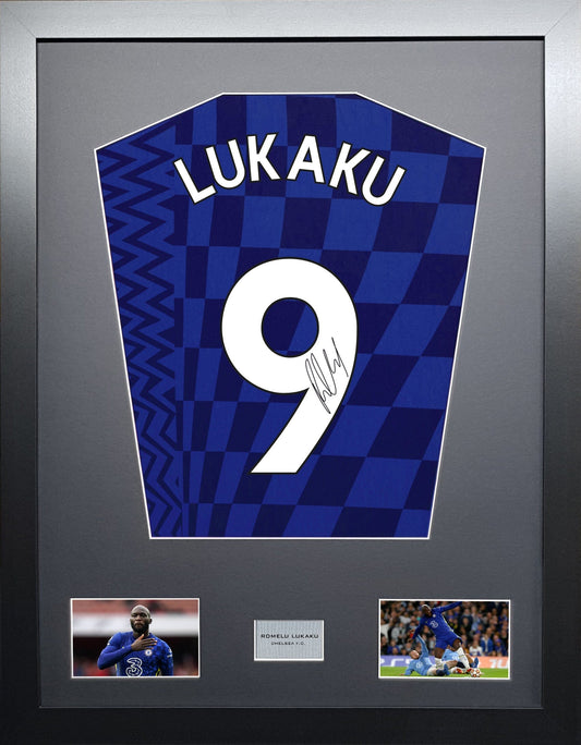 Romelu Lukaku Chelsea Signed Shirt Display 