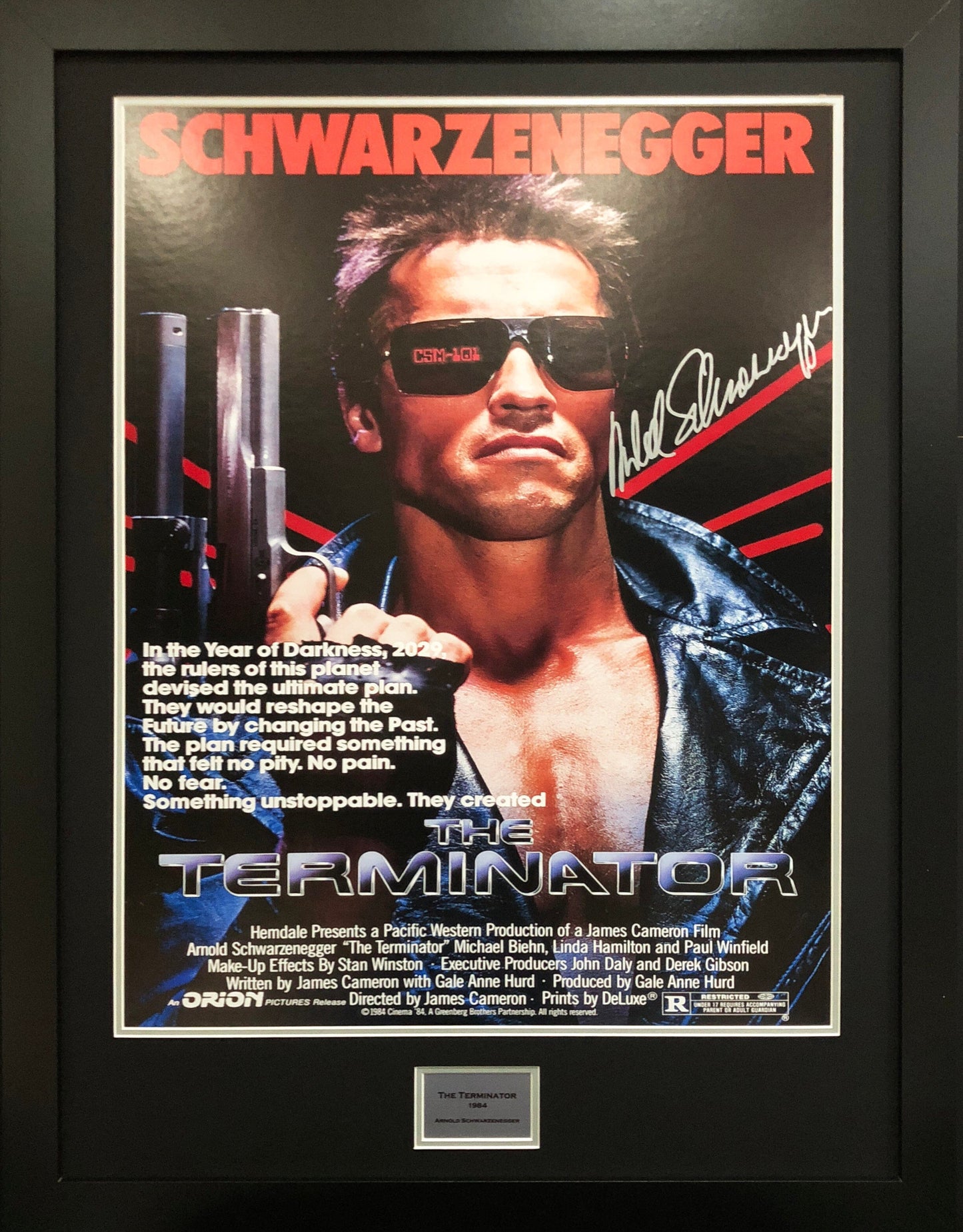 The Terminator Schwarzenegger Signed Movie Poster 