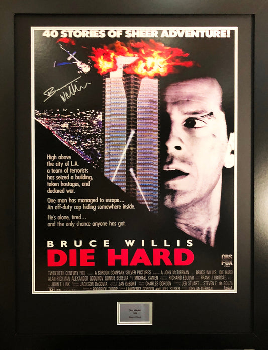 Die Hard Bruce Willis Signed Movie Poster