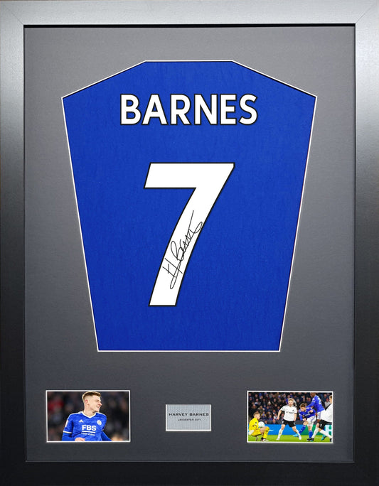 Harvey Barnes Leicester Signed Shirt Display 