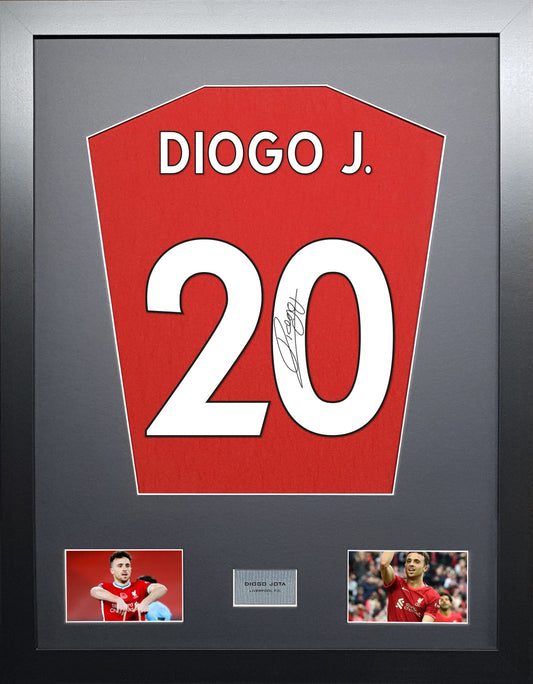 Diogo Jota Liverpool Signed Shirt Display 