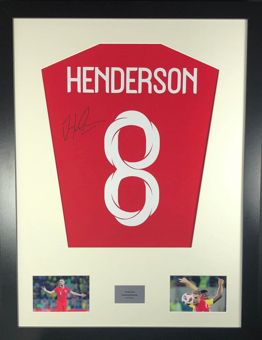 Jordan Henderson England World Cup Signed Shirt Display 