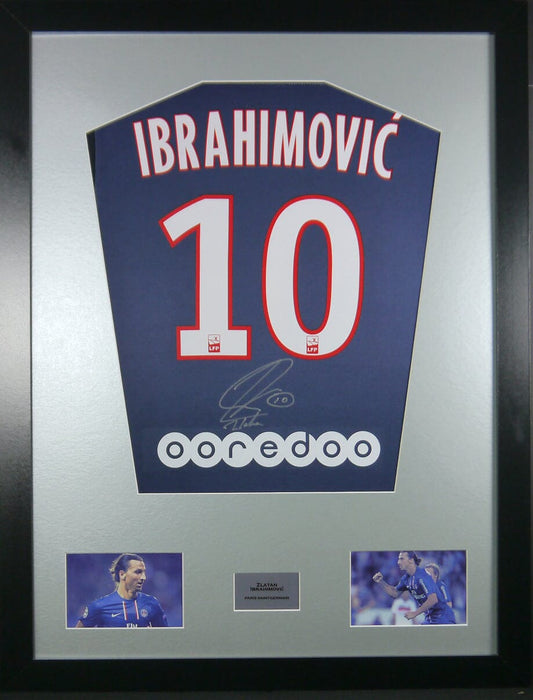Zlatan Ibrahimovic PSG Signed Shirt Display 