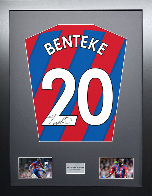 Christian Benteke Crystal Palace Signed Shirt Display 