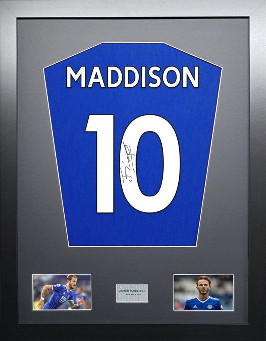 James Maddison Leicester Signed Shirt Display 