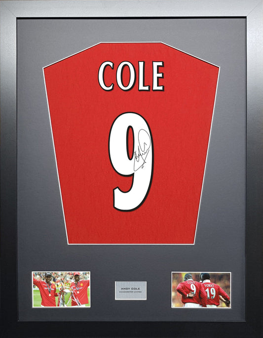 Andy Cole Manchester United Signed Shirt Display 