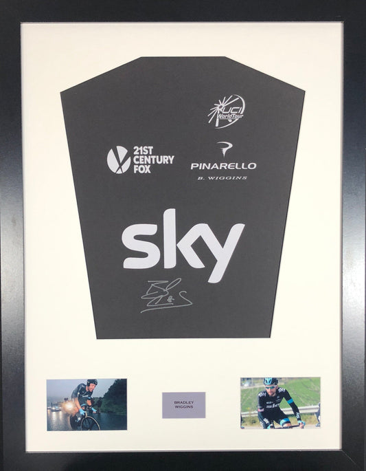 Bradley Wiggins Team Sky Signed Jersey Display 