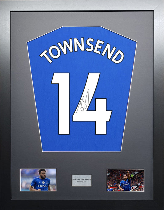 Andros Townsend Everton Signed Shirt Display 