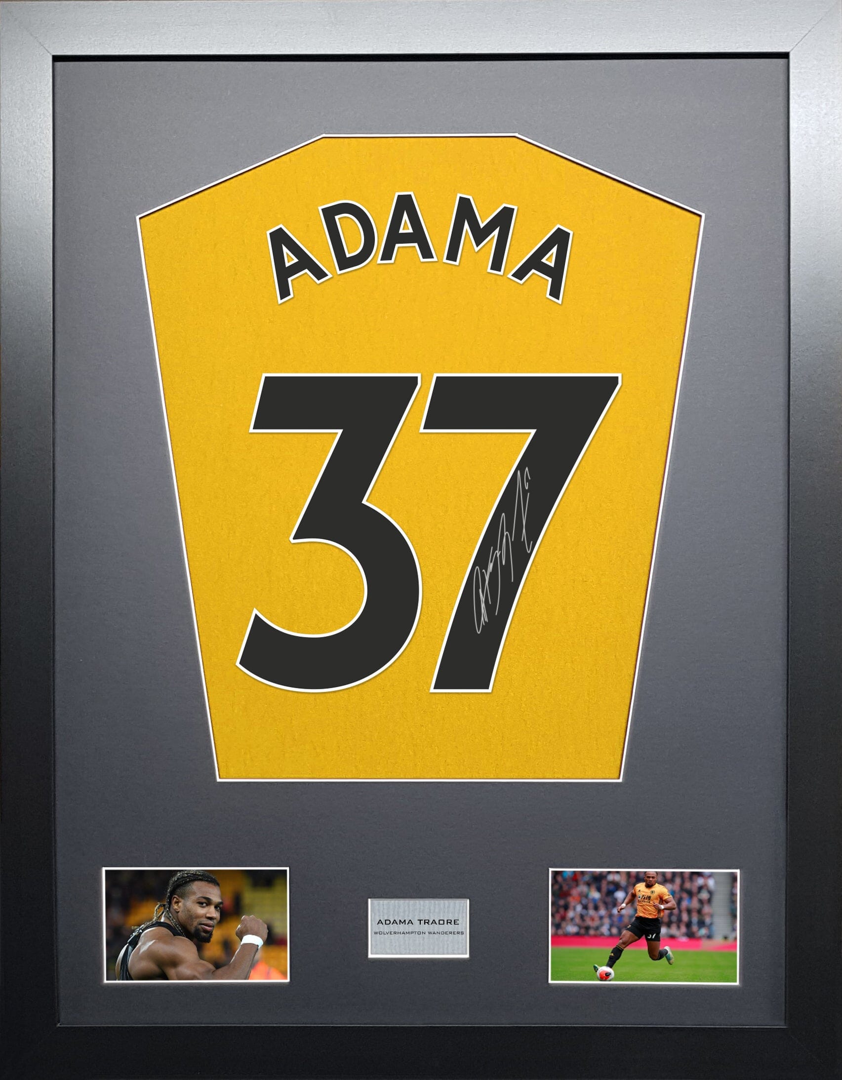 Adama Traore Wolverhampton Wanderers Signed Shirt Display 