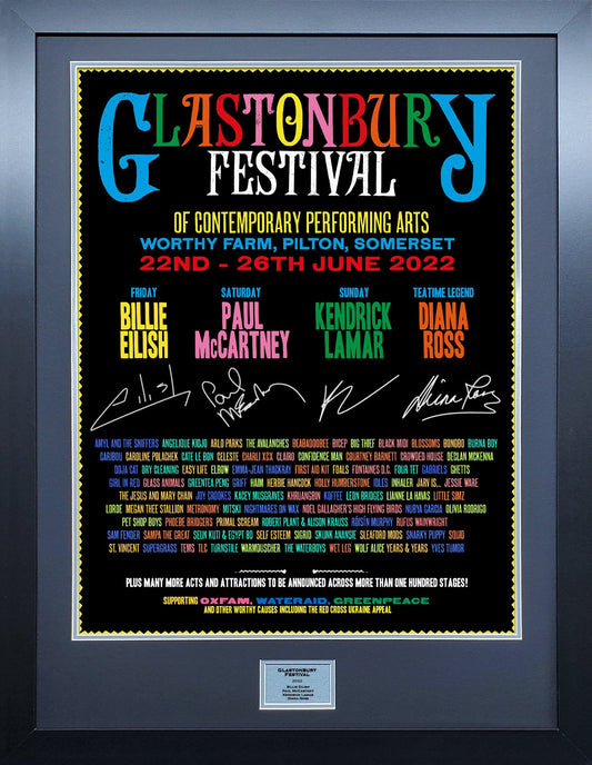 Glastonbury 2022 Signed Headliners Poster 