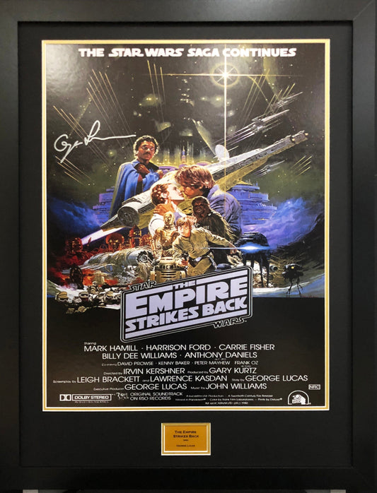 Empire Strikes Back George Lucas Signed Movie Poster 