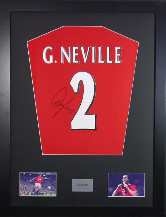 Gary Neville Manchester United Signed Shirt Display 
