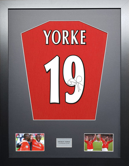 Dwight Yorke Manchester United Signed Shirt Display 