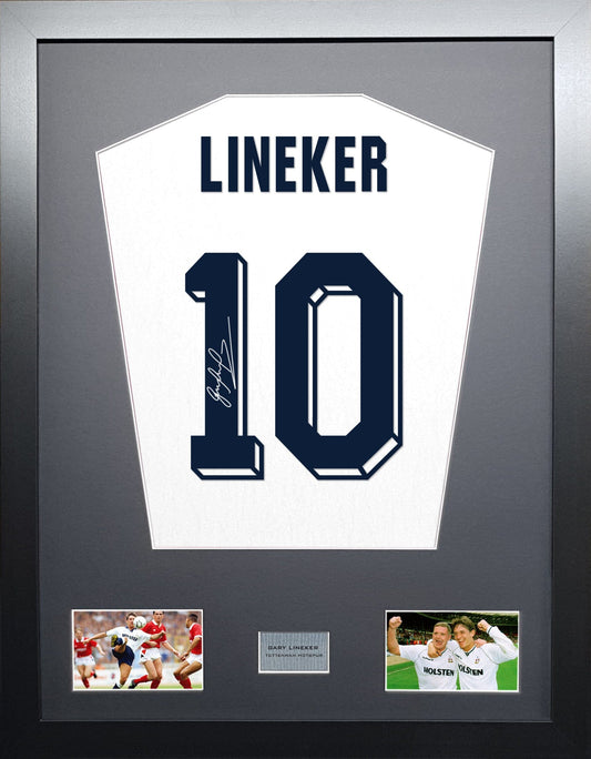 Gary Lineker Tottenham Hotspur Signed Shirt Display 