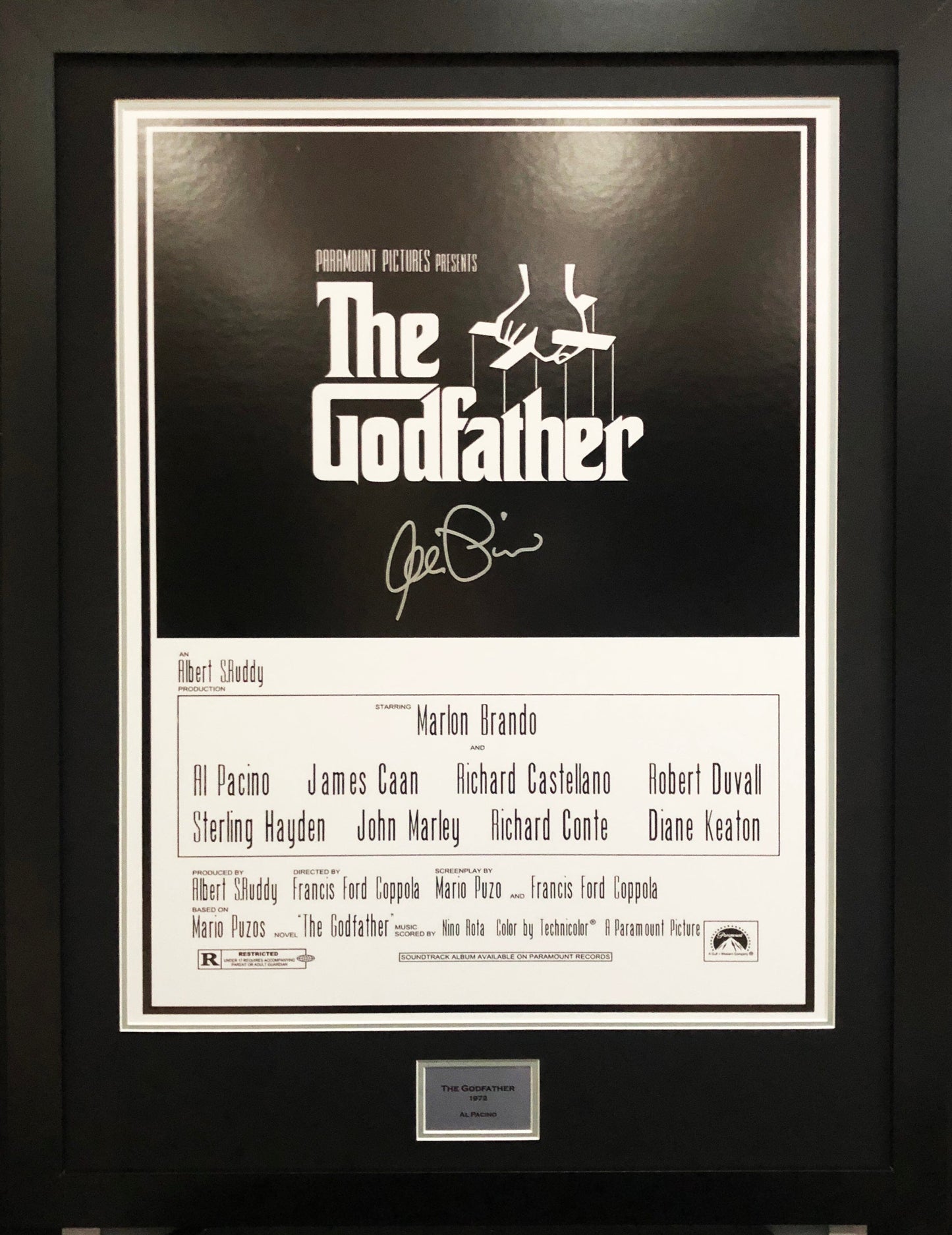 The Godfather Al Pacino Signed Movie Poster 