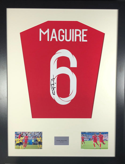 Harry Maguire England World Cup Signed Shirt Display 