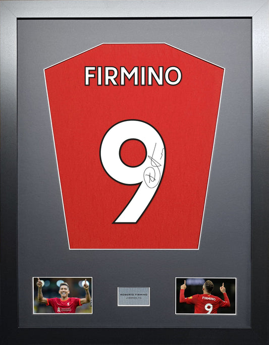 Roberto Firmino Liverpool 2021 Signed Shirt Display 