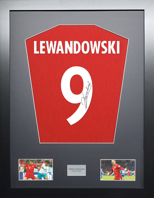 Lewandowski Bayern Munich Signed Shirt Display 