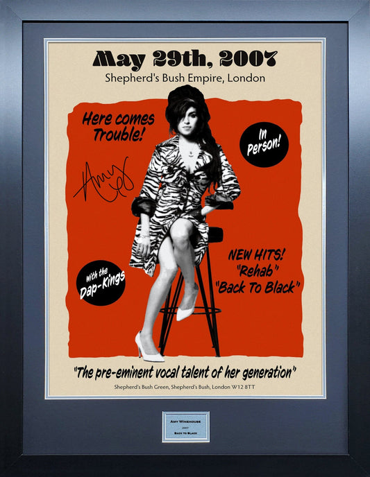 Amy Winehouse Back to Black Tour signed Poster 