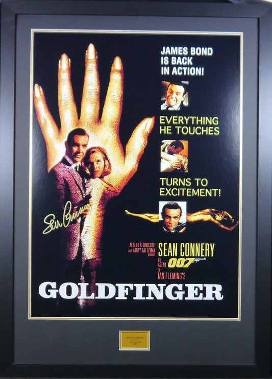 Goldfinger Signed and Framed Movie Poster Sean Connery 