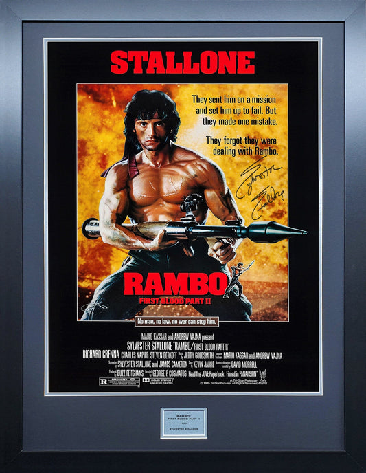 Rambo First Blood Part 2 Signed Movie Poster 