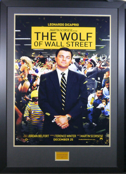 Wolf of Wall Street signed movie poster Leonardo Dicaprio 