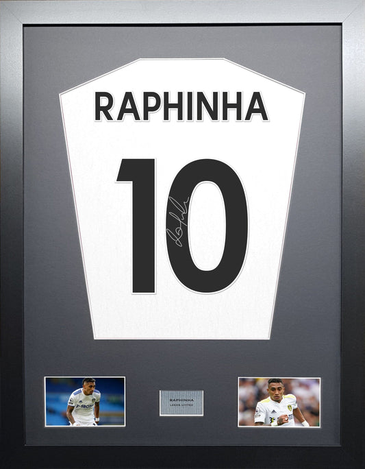 Raphinha Leeds Signed Shirt Display 