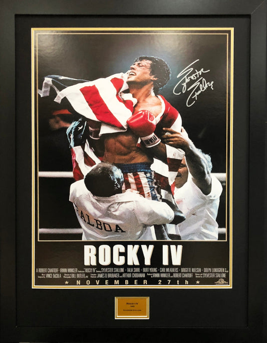 Rocky IV Stallone Signed Movie Poster 