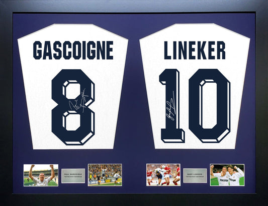 Gascoigne and Linekar Tottenham Signed Shirt Display 