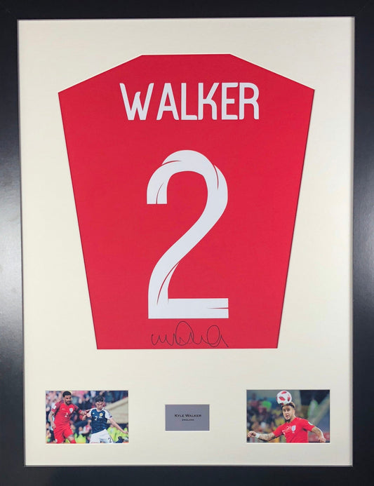 Kyle Walker England World Cup Signed Shirt Display 