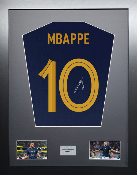 Mbappe France World Cup 22 signed Shirt Frame
