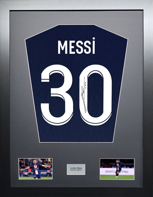 Messi PSG signed Shirt Frame