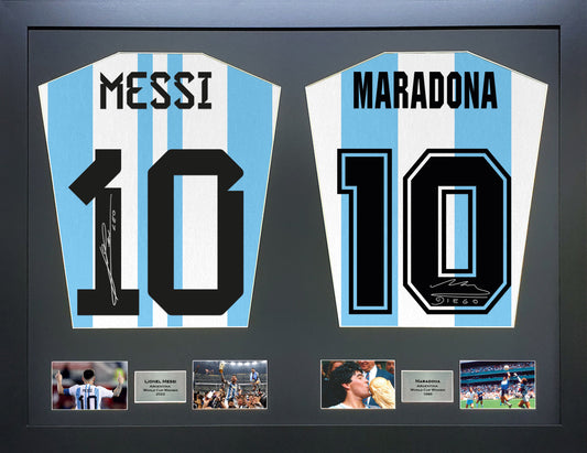Messi and Maradona Argentina signed Shirt Frame