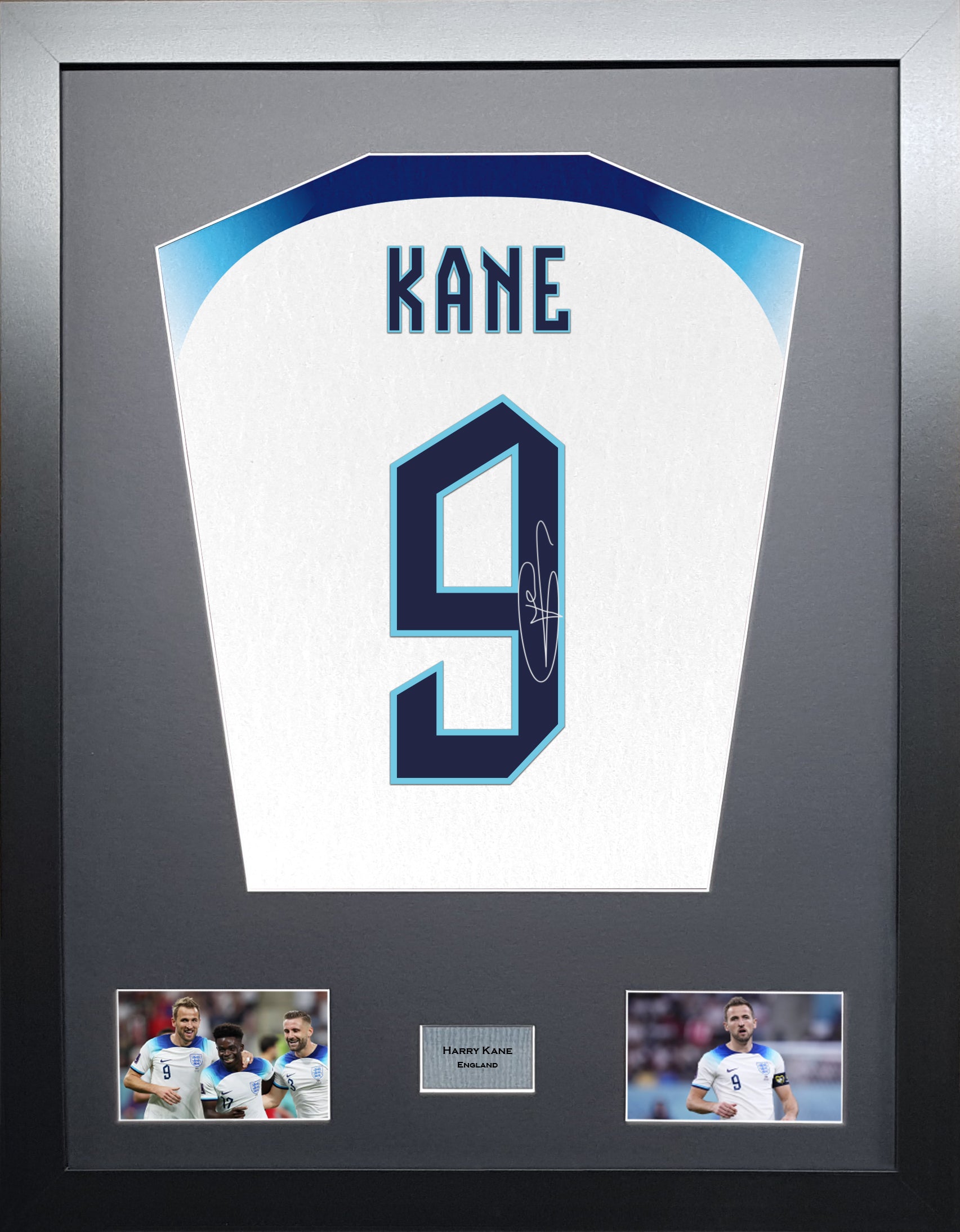 Harry Kane England World cup 22  signed Shirt Frame