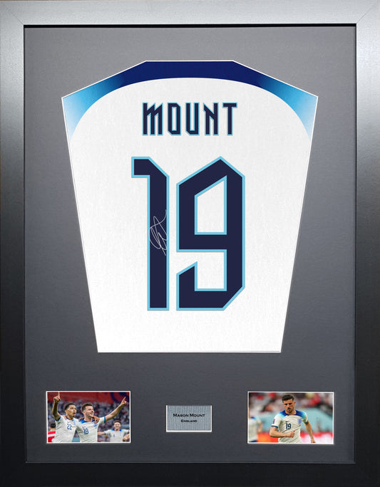 Mason Mount England World cup 22 signed Shirt Frame
